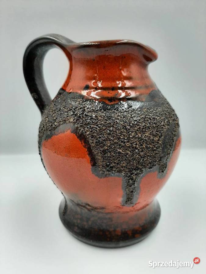 Śliczny kolekcjonerski dzbanwazon niemiecki lava Porcelana i szkło Inowrocław