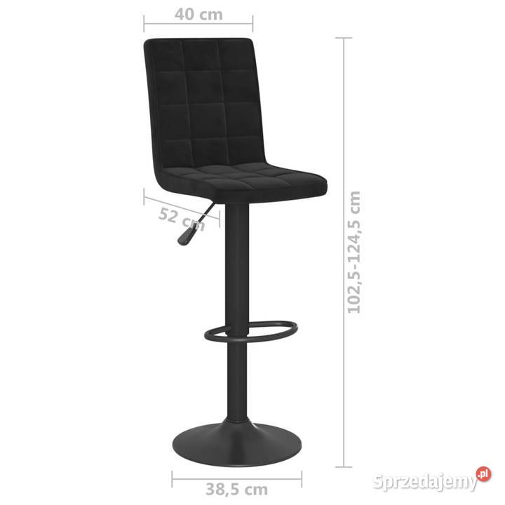 Stołki barowe 2 czarne obite aksamitem WM335760 mazowieckie
