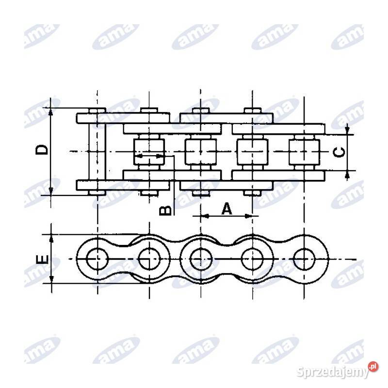 Łańcuch rolkowy Ecoplus 10B1 UNI 58 5m 11336 Kamionna