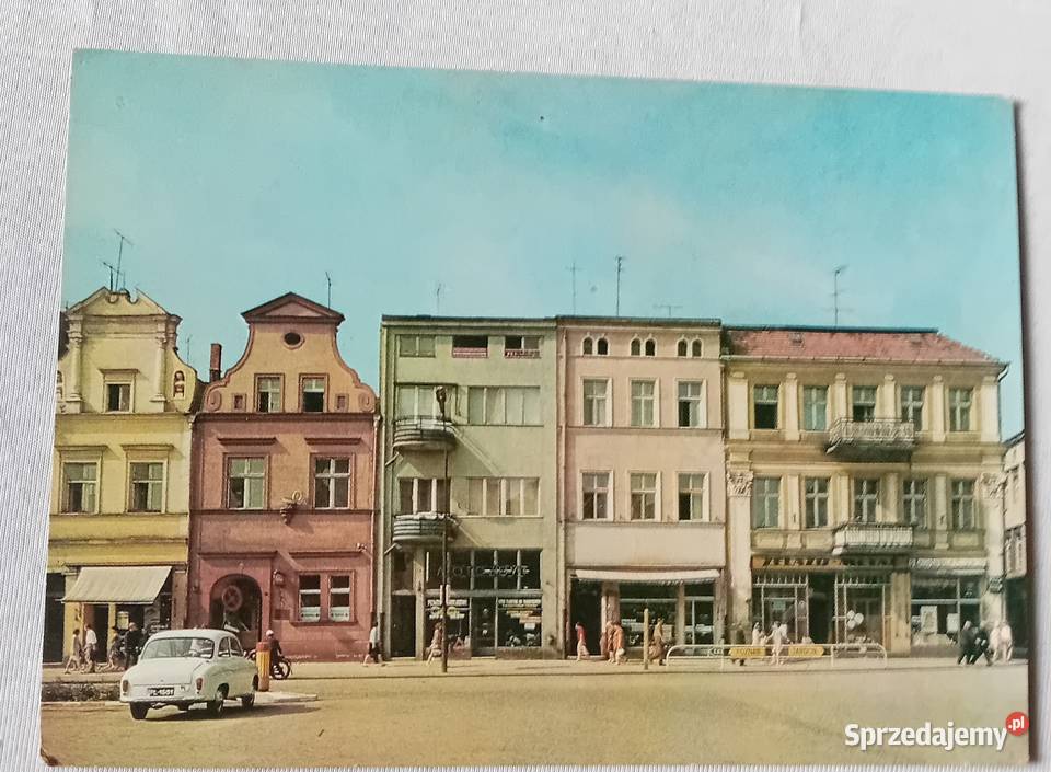 Pocztówka Leszno fragment rynku barokowe Koźminek sprzedam