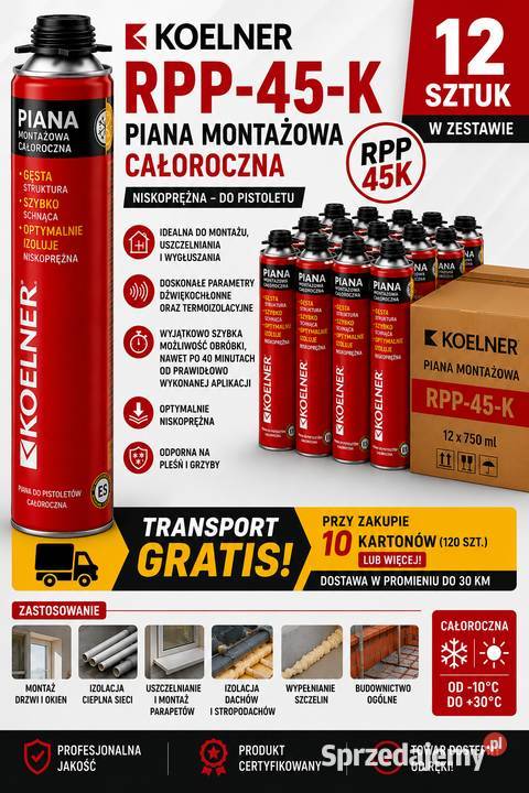 Piana montażowa Koelner 750 ml całoroczna 12 Dom i Ogród Jaksonów