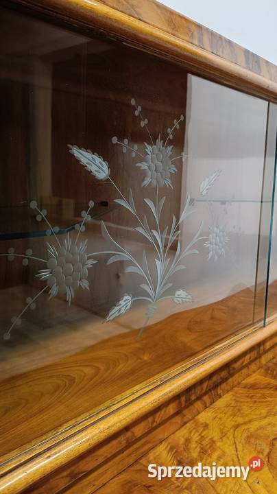 witryna z komodą art deco lata 60te vintage łódzkie