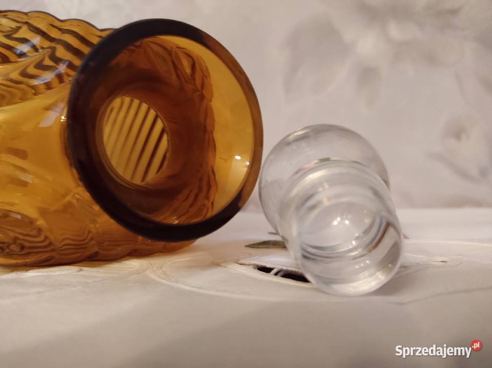 Karafka kryształowa grube miodowe szkło NOWA Białystok