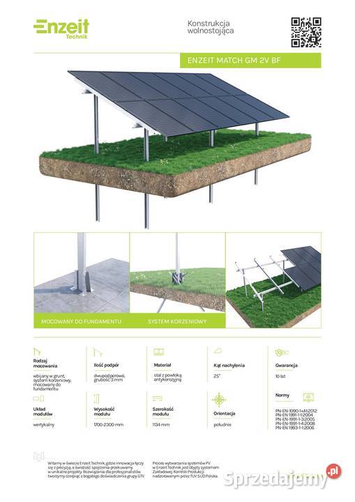 Konstrukcja gruntowa wbijana fotowoltaika 2x6 Pozostałe Lublin