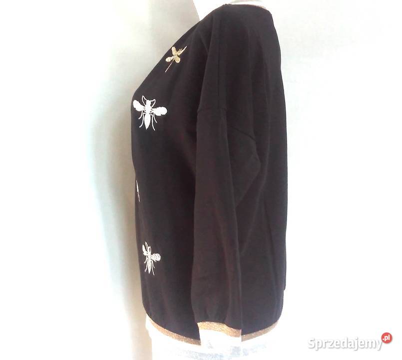 Bluza czarna Bluzka r 38 Serek rękaw 78 Białystok