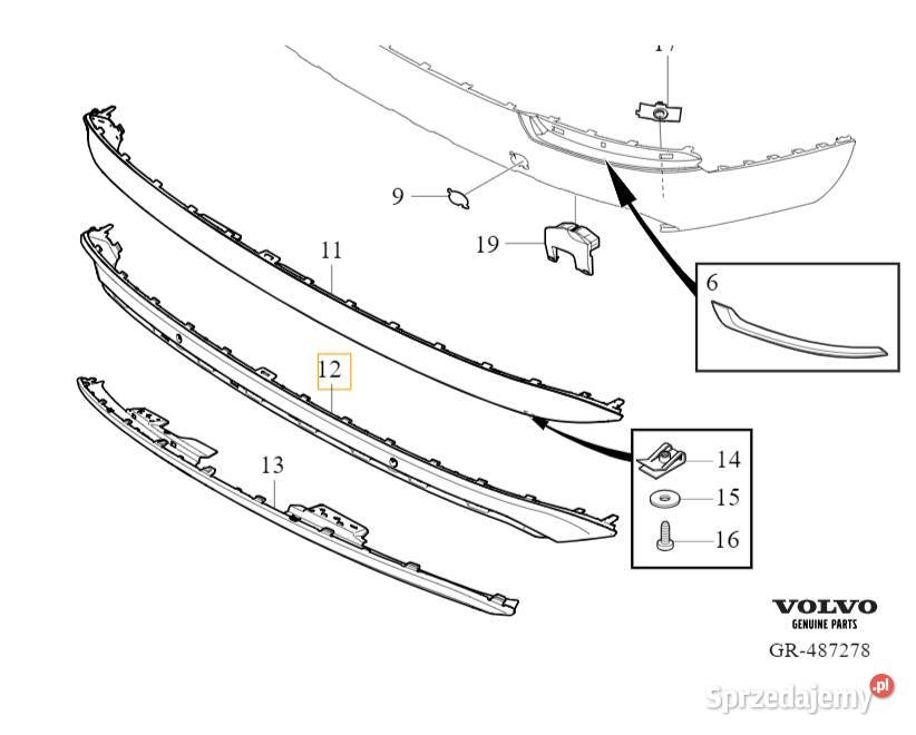 VOLVO XC90 II listwa dokladka spoiler zderzak