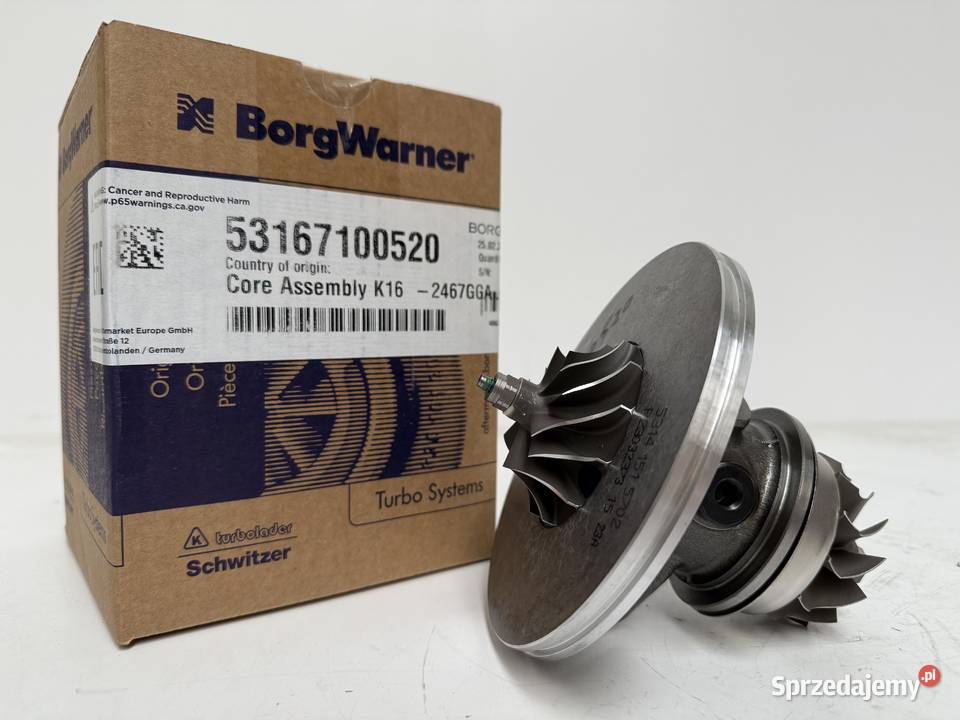 Nowy rdzeń CHRA BorgWarner KKK 53167100520 ciężarowe