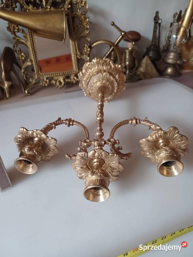 Piękny masywny świecznik mosiężny Poznań