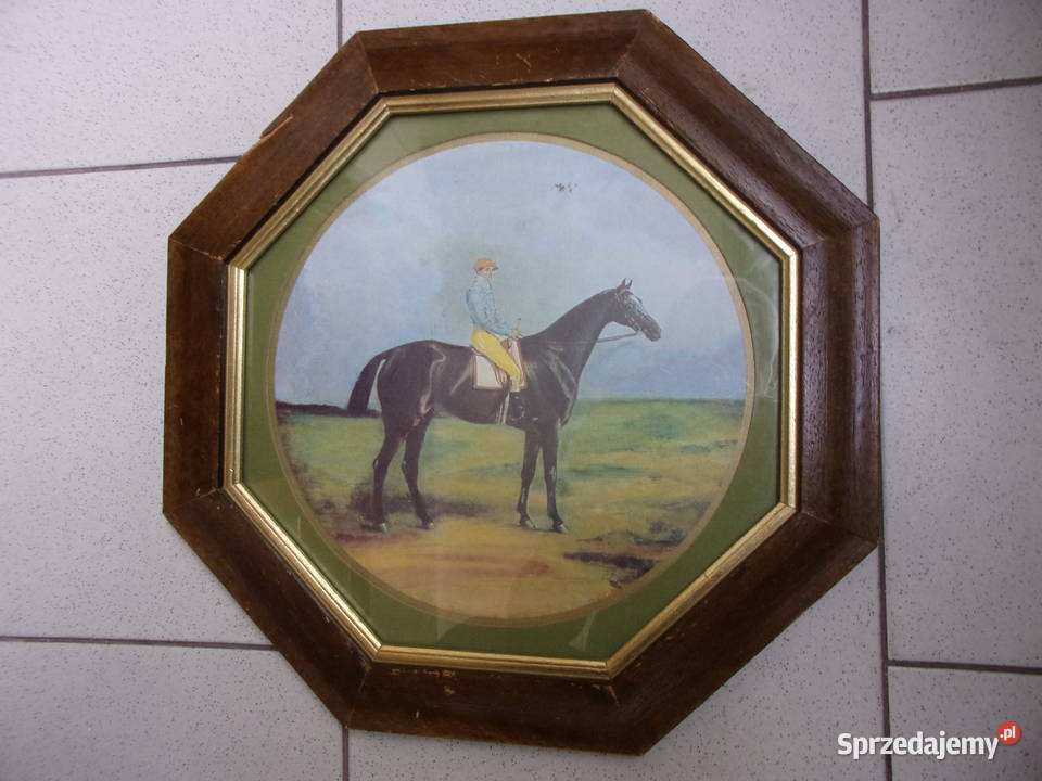 stary cenny obraz z początku XXw Dżokej na Warszawa