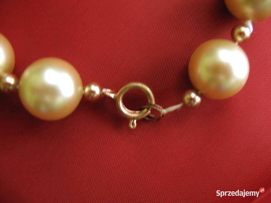 Perły krótki naszyjnik z dużych pereł długość 60 Ozdoby Siedlce sprzedam