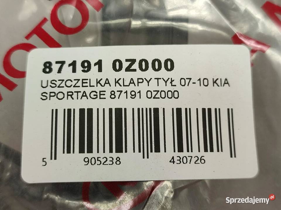 USZCZELKA SZYBY TYŁ KIA SPORTAGE 20072010 osobowe Uszczelki szyb lubelskie