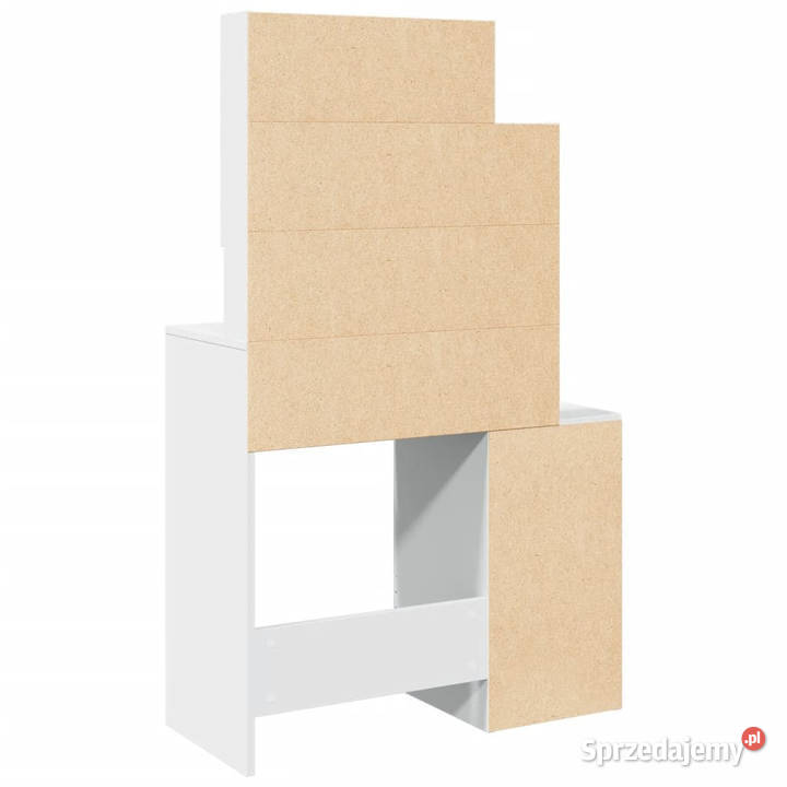 Toaletka z szafką biała 80x35x132 WM848234 Toaletki mazowieckie