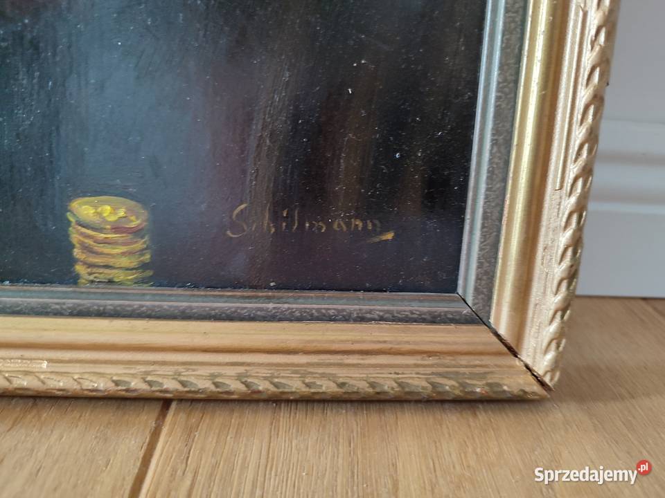 Piękny obraz olejny portret sygnowany
