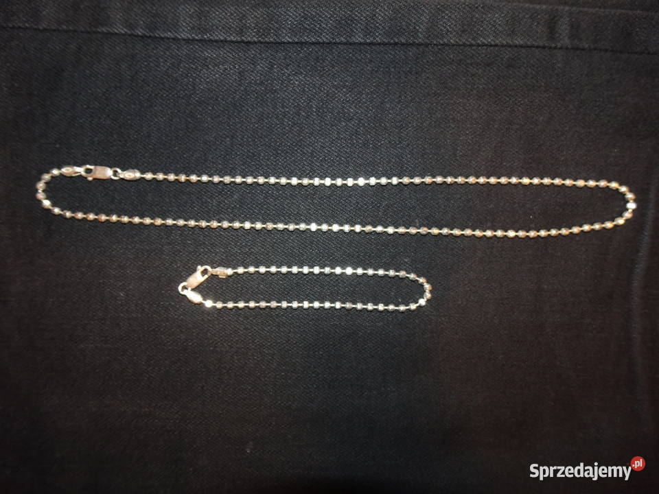 łańcuszek bransoletka kulki sześciany srebro Warszawa