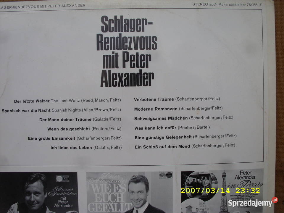 Plyta LP PETER ALEXANDER 2 LP GERMANY dolnośląskie sprzedam