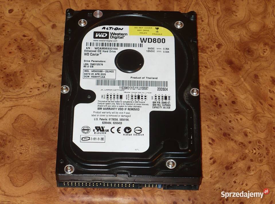 Dysk HDD 35 WD Caviar WD800BB23JHC0 ATAIDE 80GB Dyski Lublin sprzedam