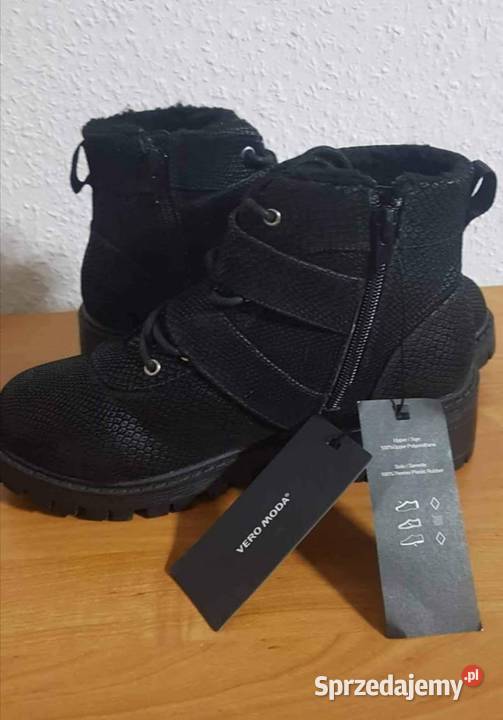 Vero Moda botkiworkery ocieplane czarne wężowe Zgorzelec