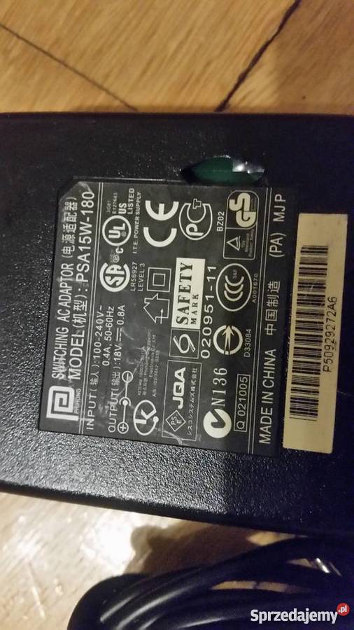 ZASILACZ PSA15W180 18V08A AC podlaskie Bielsk Podlaski