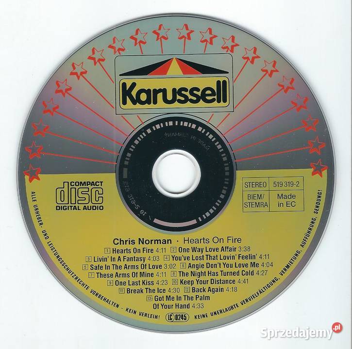 CD Chris Norman Hearts On Fire 1989 Karussell