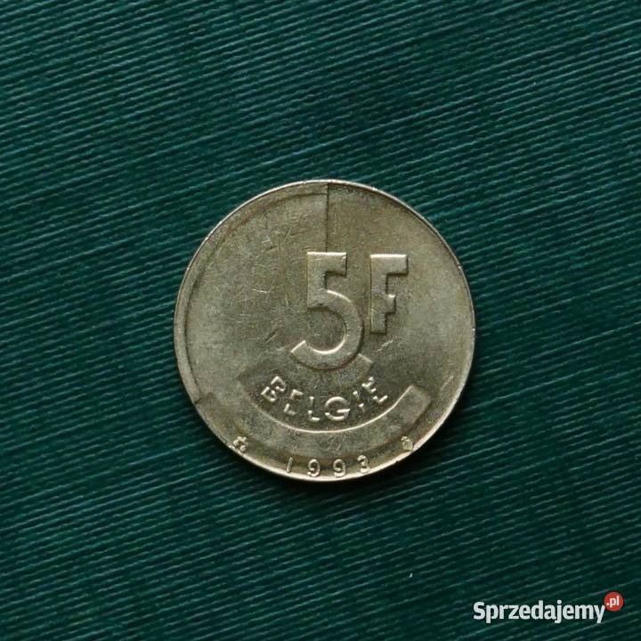 BELGIA 5 franków 1993r Napis holendersku BELGI Gliwice