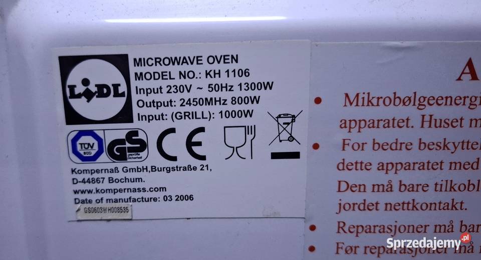 Kuchenka mikrofalowa Bifinett z grillem