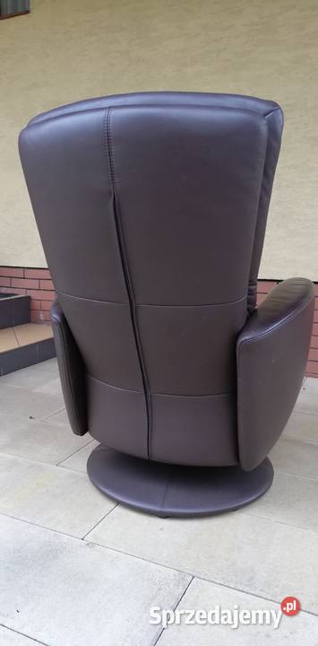 Fotel ze skóry naturalnej kręcony relaks mazowieckie
