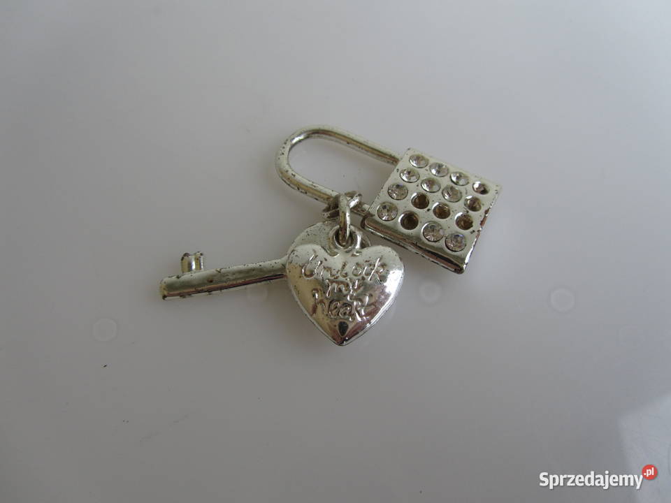 Wisiorek kłódka klucz iserce Unlock my heart Olecko