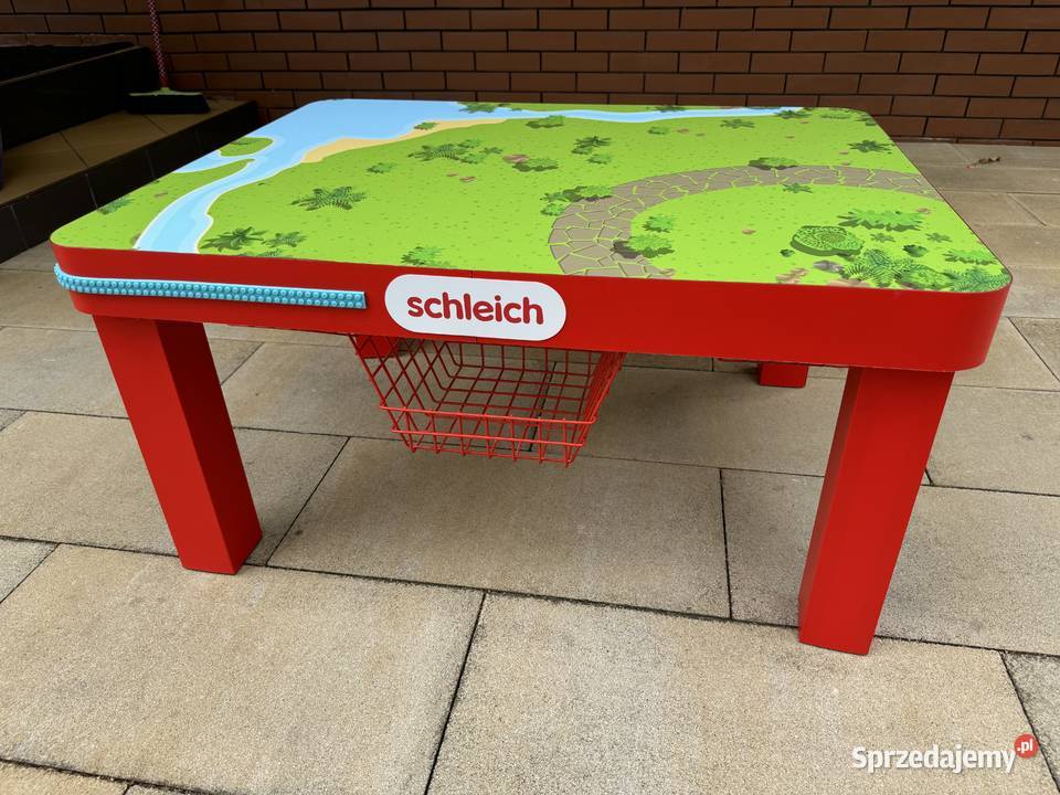 Stolik dziecka do zabawy klocki figurki kolorowy