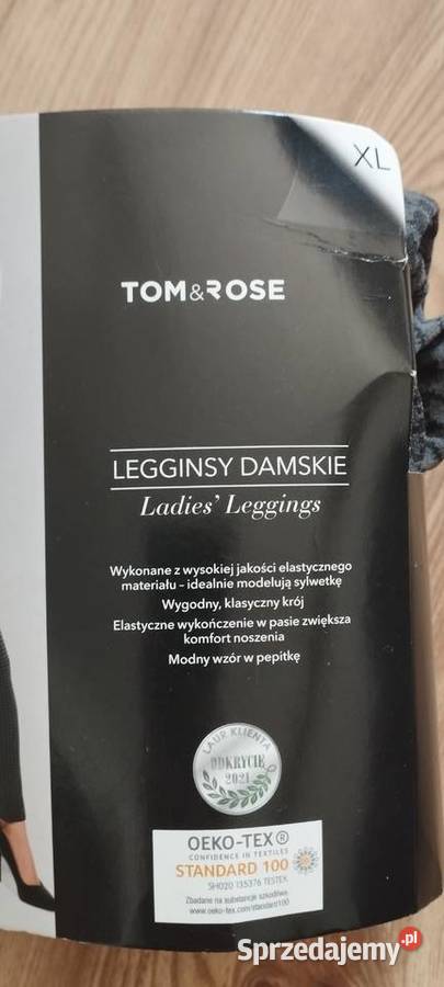 legginsy damskie TomRose r XL czarnoszare Inny wzór Spodnie Zamość