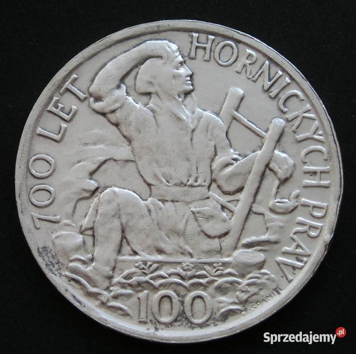 CZECHOSŁOWACJA 100 KORON 1949 GÓRNICTWO SREBRO