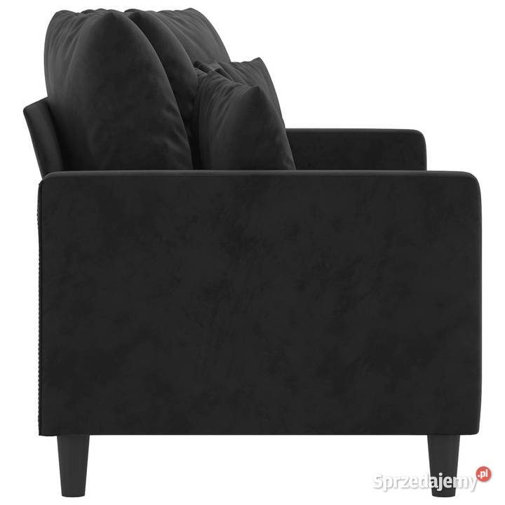 Sofa 2osobowa czarna 140 tapicerowana aksamitem Warszawa