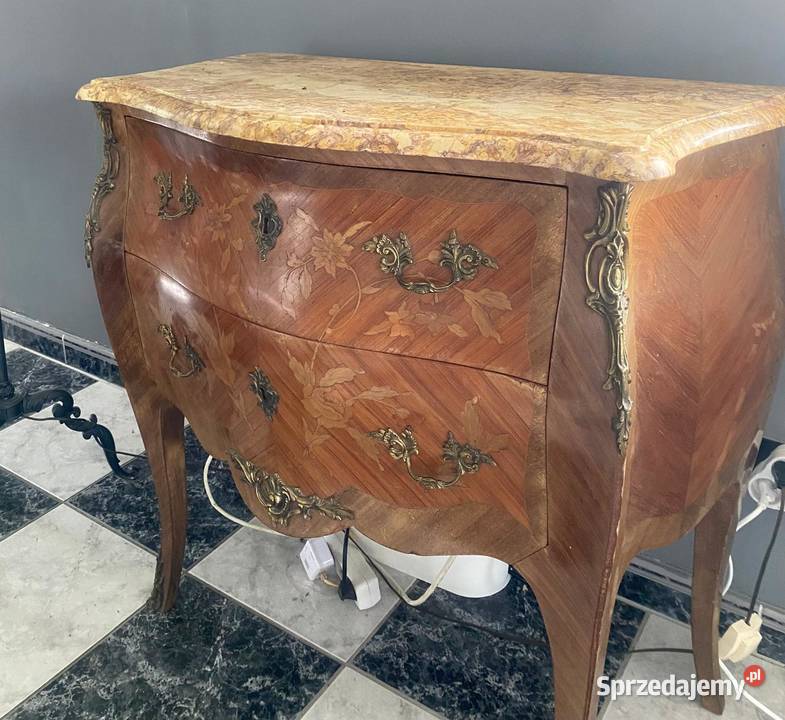 Komoda Boulle Brzuchatka Blat Marmur 84cm Tarnów