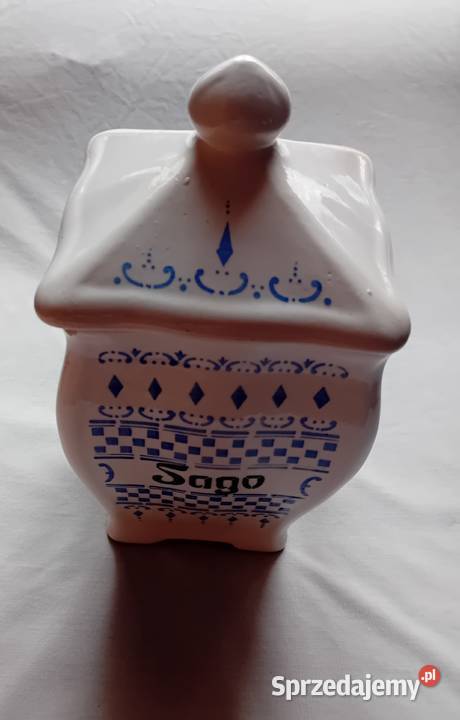 Secesyjny fajansowy pojemnik kuchenny na Sago Koźminek