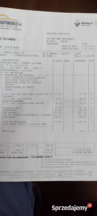 lexus is22022 diesel177okazja uszkodzony Kraków
