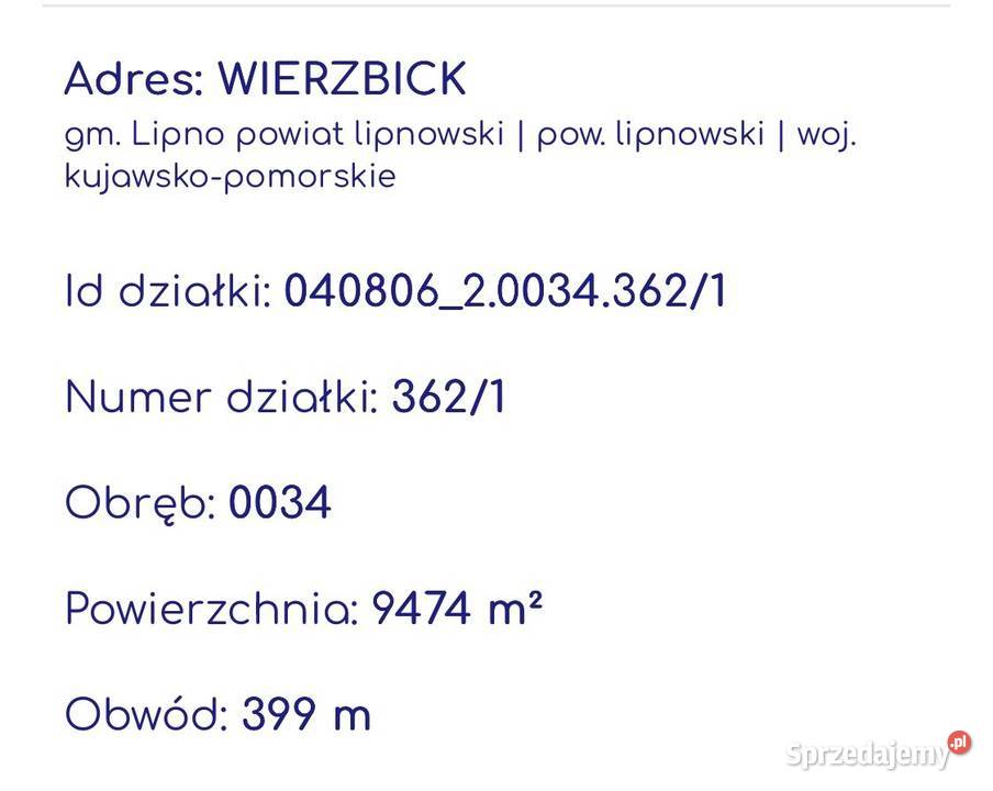 Ziemia rolna klasa IV 249ha nieużytki Sprzedaż Wierzbick