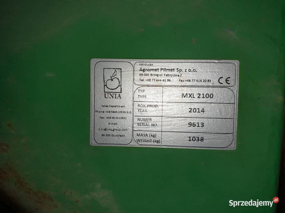 Rozsiewacz Unia Brzeg MXL 2100 z podwoziem Radoszowice sprzedam