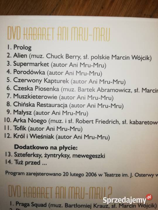 Kabaret Ani MruMru 2 płyty DVD mazowieckie Warszawa