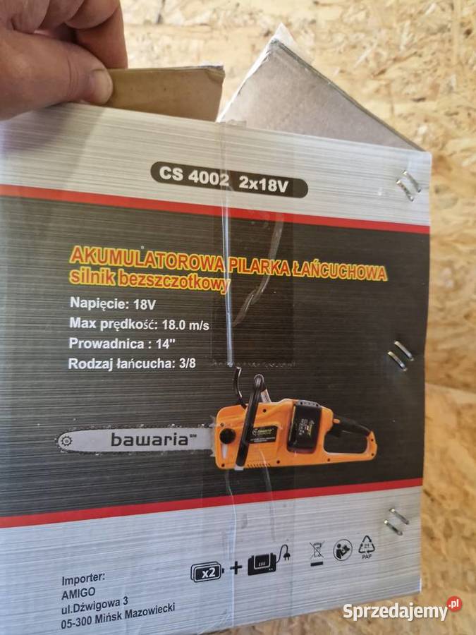 PILARKA AKUMULATOROWA PIŁA ŁAŃCUCHOWA 18V 2x60Ah Głogowa