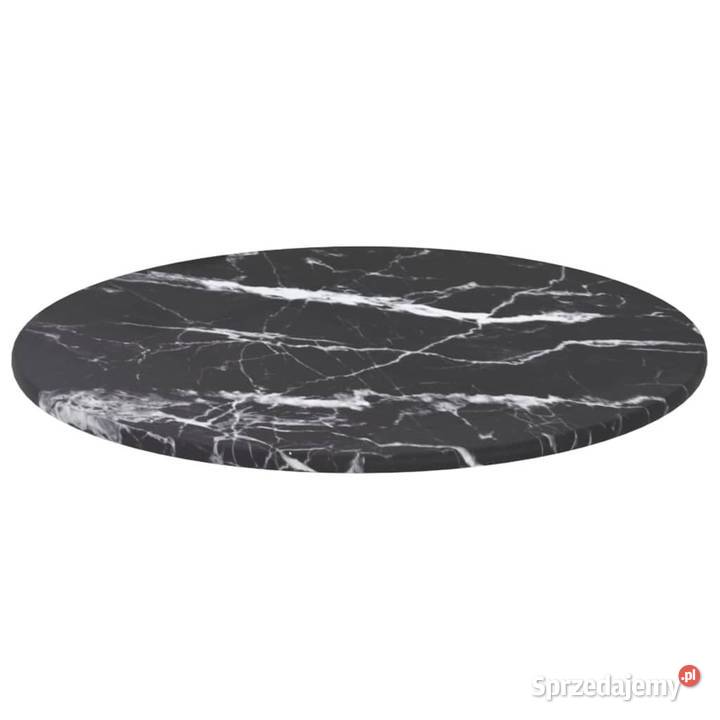 Blat do stołu czarny 30x08 szkło ze wzorem Warszawa