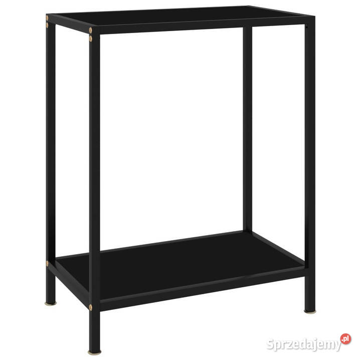 Stolik konsolowy czarny 60x35x75 szkło hartowane Stoły Warszawa