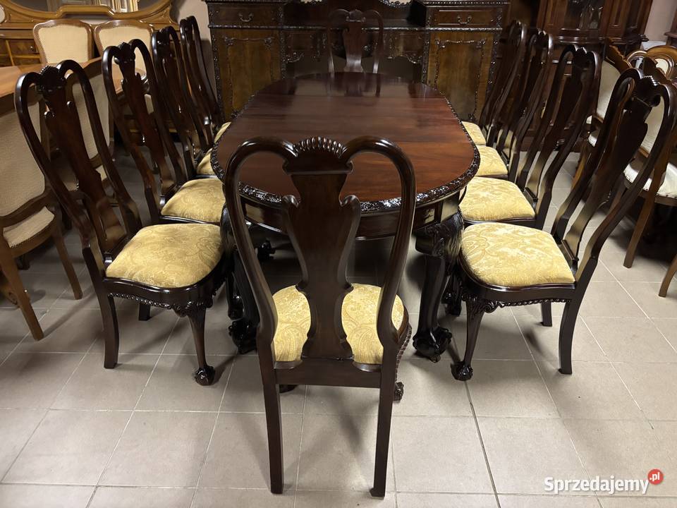 Stylowy Zestaw Rozkładany Stół 10 Krzeseł Stoły z krzesłami Gorzów Wielkopolski sprzedam