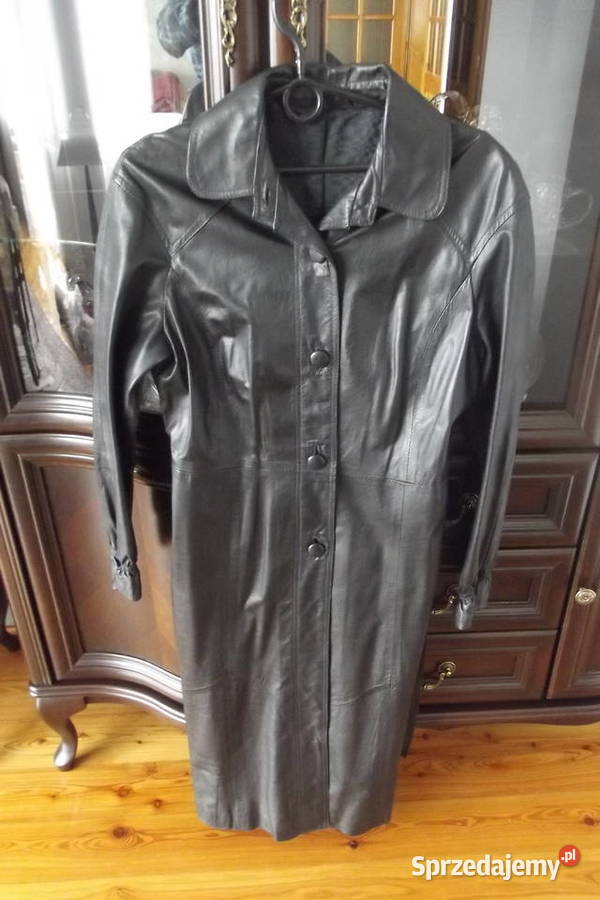 Czarny płaszcz ELEGANCJA skóra naturalna rozmiar czarny Piekary Śląskie sprzedam