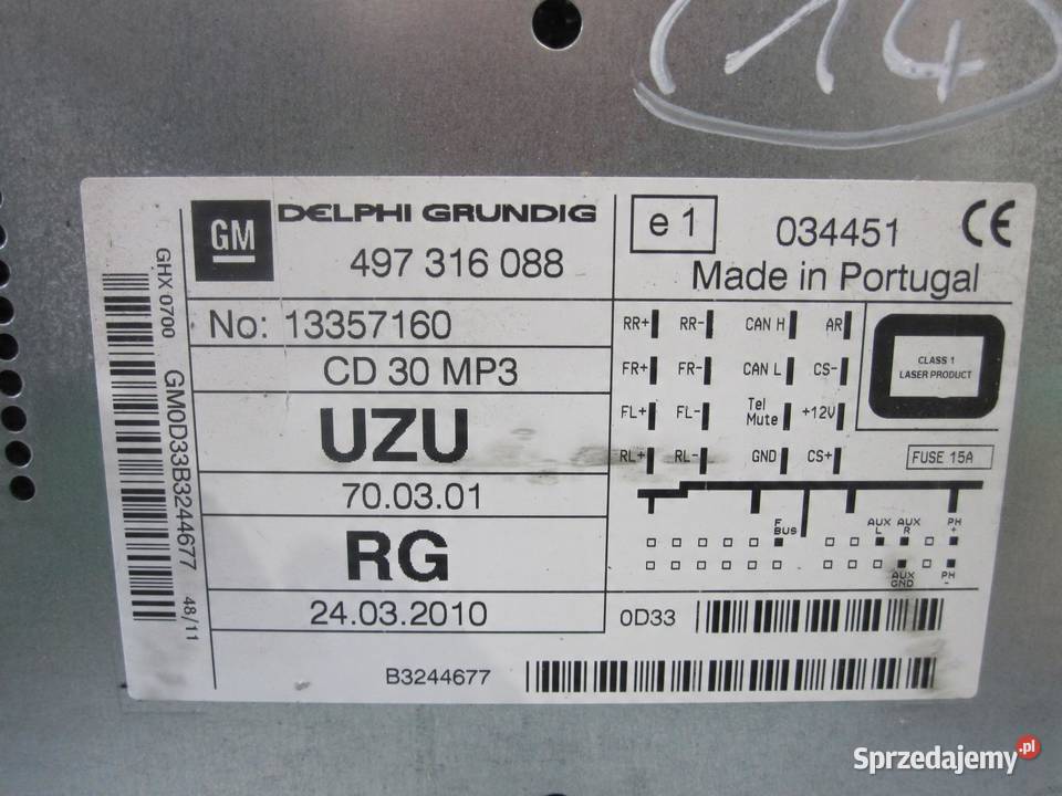 OPEL CORSA D LIFT 12r radio CD 13357160