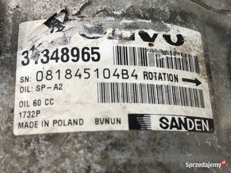 SPRĘŻARKA KLIMATYZACJI VOLVO V40 31348965 20 190 Motoryzacja podkarpackie
