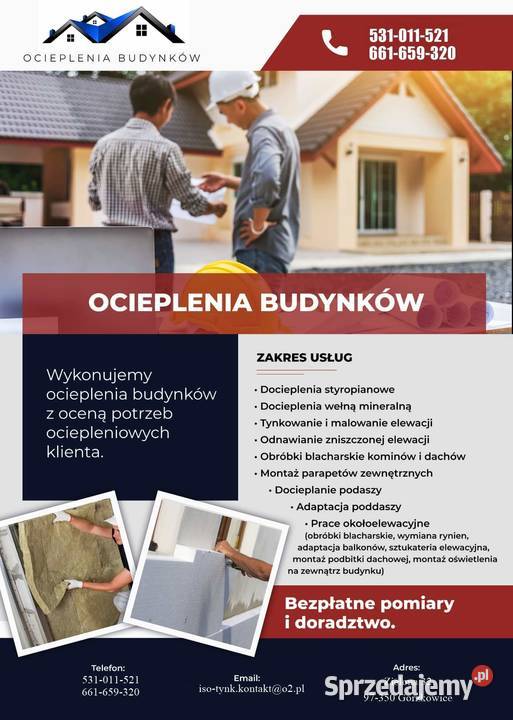 Docieplenia budynków łódzkie Bełchatów usługi budowlane