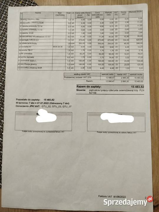 Iveco Daily 35c12 autolaweta małopolskie Tarnów