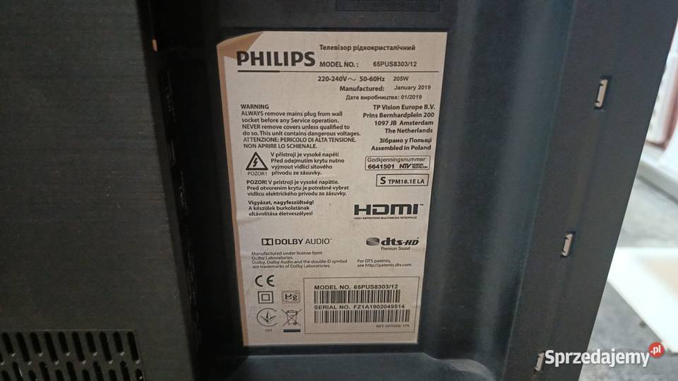 Telewizor PHILIPS 65 LED 4K Smart TV Telewizory