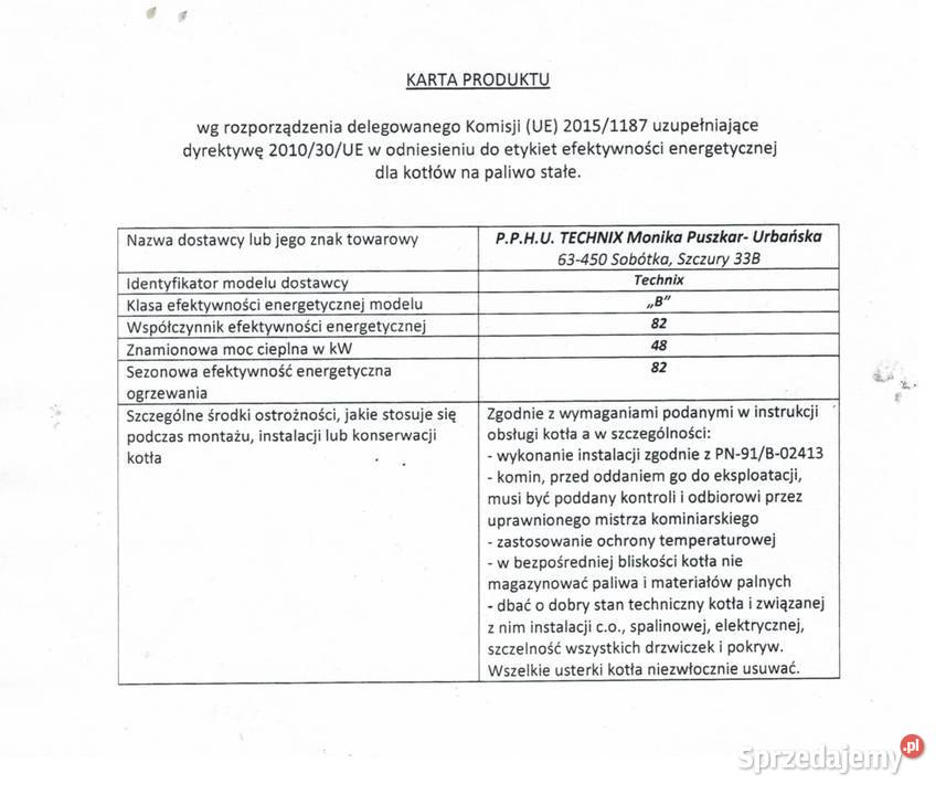 Kocioł 48kW 500m2 Piec 5 klasa z podajnikiem zachodniopomorskie Szczecin sprzedam