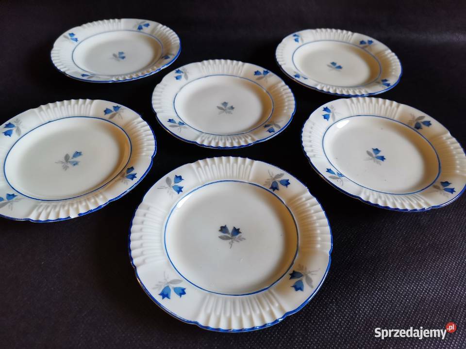 Stara porcelana Giesche talerzyki konfiturówki 6 Katowice