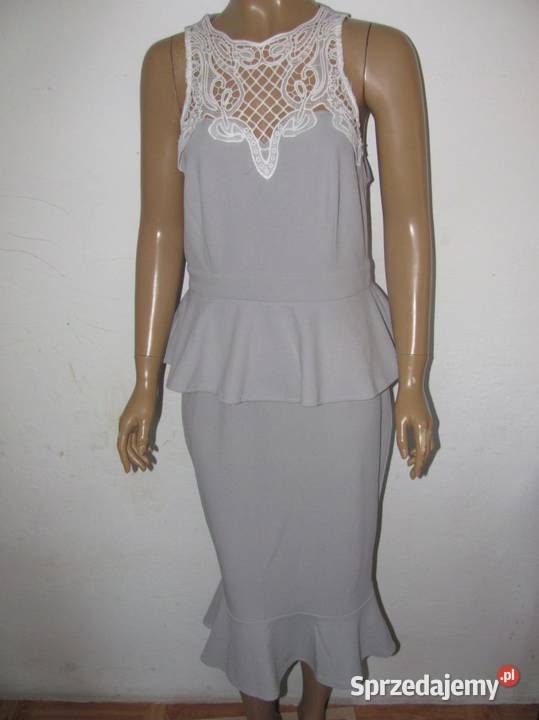 sukienka szara PINK BOUTIQUE 12 L 40 rykbka Zamość